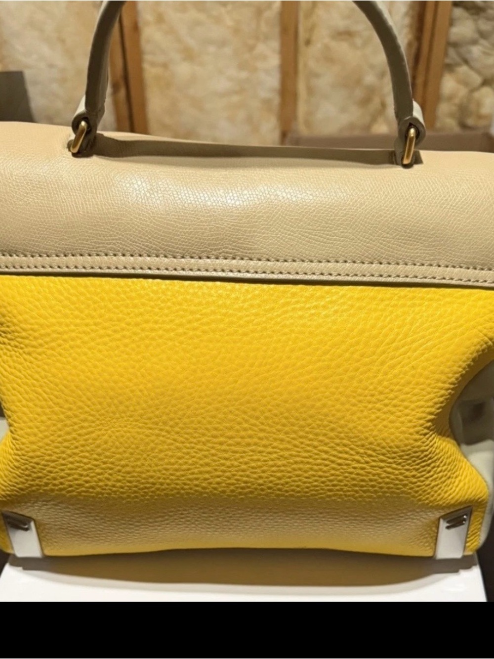Marc Jacobs Yellow and Cream Leather Top-Handle Satchel - Picture 2 of 12